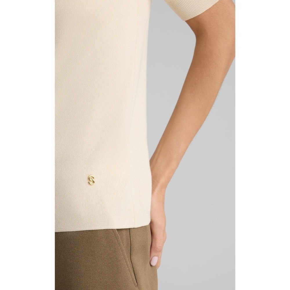 St. John 2026 Luxury Silk Cotton Ecru Sweater, Size 12/14, BNWT, Retail $695 - Picture 6 of 11